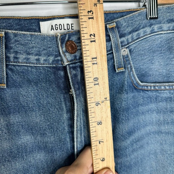 Agolde High Waist Straight Leg Blue Denim Jeans size 29 Medium Wash - Picture 7 of 11
